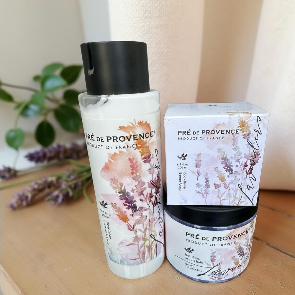 Pre De Provence Lavender Collection Set Body Butter, Body Lotion,Bath Salts NEW
